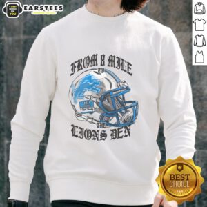 Alt Text: Premium Eminem X Detroit Lions helmet sweatshirt featuring bold graphics, perfect for fans and streetwear enthusiasts.