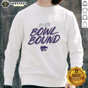 Alt Text: Premium Kansas State Wildcats 2025 Bowl Bound sweatshirt featuring team colors and logo, perfect for fans and supporters.
