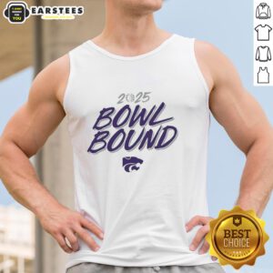 Premium Kansas State Wildcats 2025 Bowl Bound tank top featuring team colors and logo, perfect for game day.
