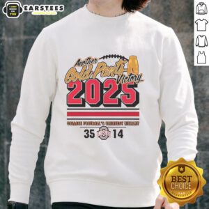 Alt Text: Premium Ohio State Buckeyes 2025 sweatshirt featuring Another Gold Pants design, perfect for OSU fans.