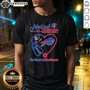 Premium Stethoscope Heart Nurse T-Shirt for Buffalo Bills fans - The Heart of Healthcare apparel for medical assistants.