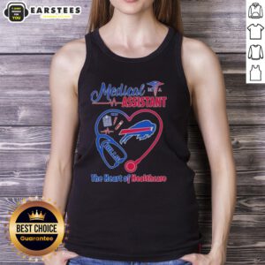 Premium stethoscope design on a tank top for nurses, celebrating Buffalo Bills and the heart of healthcare.