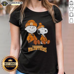 Alt Text: Premium Tennessee Volunteers X Snoopy and Charlie Brown ladies tee featuring vibrant graphics and a comfortable fit.