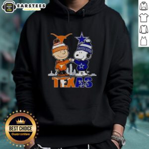 Premium Texas City skyline hoodie featuring Charlie Brown, Texas Longhorns, and Dallas Cowboys designs.