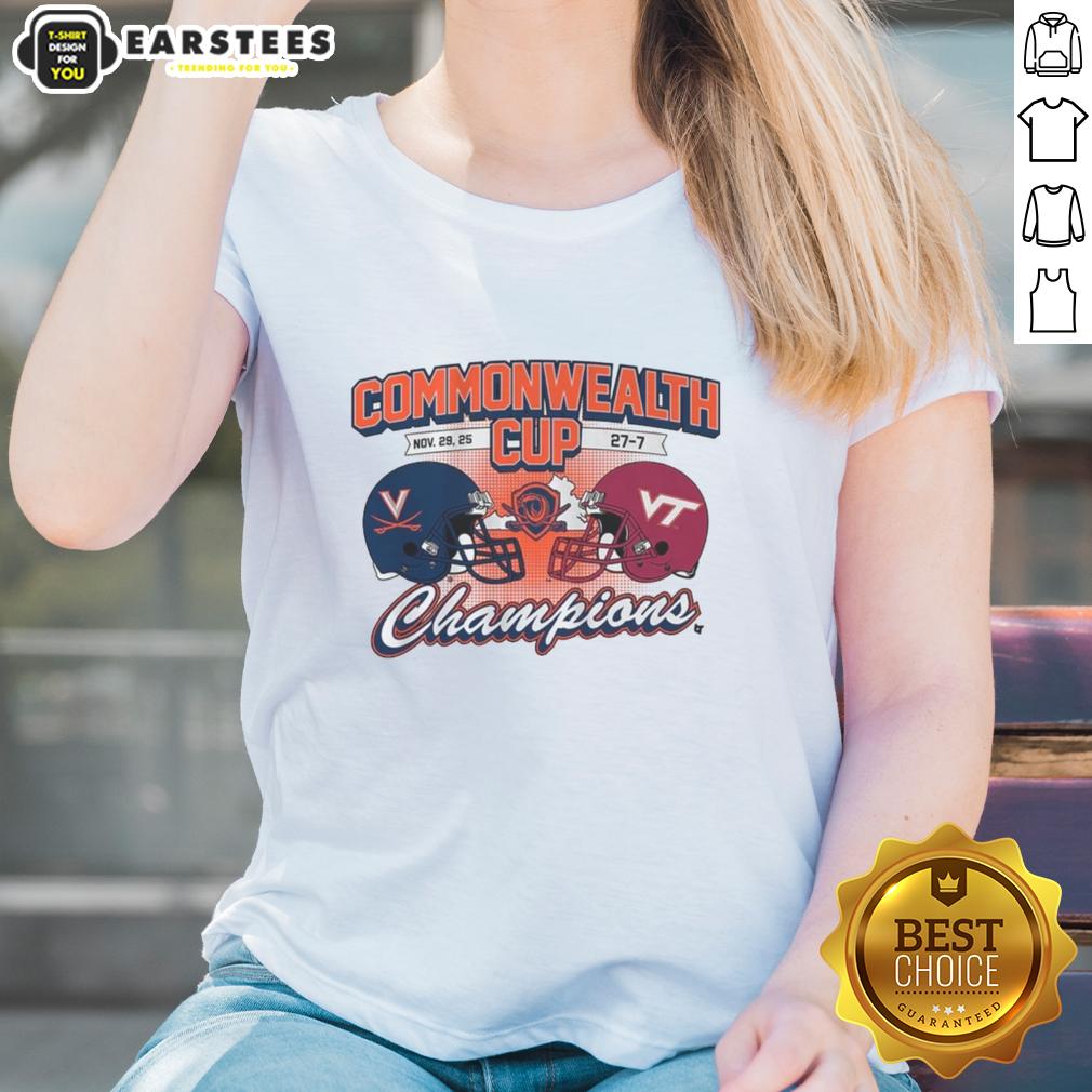 Premium Virginia Cavaliers Commonwealth Cup Winner 2025 Ladies Tee showcasing team pride and stylish design.