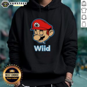 Premium Wiid Super Mario smoking weed hoodie featuring vibrant graphics and cozy design for fans of gaming and cannabis culture.