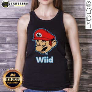 Premium Wiid Super Mario smoking weed tank top featuring a vibrant graphic of Mario enjoying cannabis.