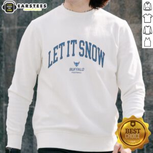 Pretty Buffalo Bulls Victor sweatshirt featuring a winter 'Let It Snow' design, perfect for cozy game days.
