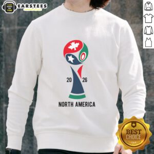 Cozy sweatshirt featuring the 'Top 2026 International Soccer Tournament North America' design, perfect for fans.