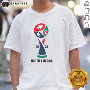 Top 2026 International Soccer Tournament North America T-Shirt featuring vibrant design and tournament logos.