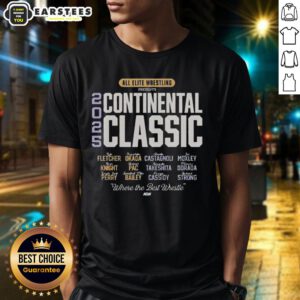 Top All Elite Wrestling Presents AEW Continental Classic 2025 t-shirt showcasing wrestling highlights and vibrant design.