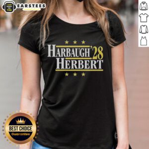 Top Jim Harbaugh vs Justin Herbert Los Angeles Chargers 2028 Ladies Tee showcasing vibrant team colors and stylish design.