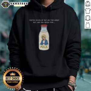 Top Mary in a meme hoodie inspired by Elf on the Shelf, featuring Dairy Milk branding for a festive holiday vibe.