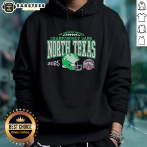 Top North Texas Mean Green 2025 AAC Football Championship Bound Hoodie in green, showcasing team pride and athletic style.