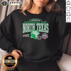 Alt Text: Top North Texas Mean Green 2025 AAC Football Championship Bound Sweatshirt in green, perfect for fans and supporters.