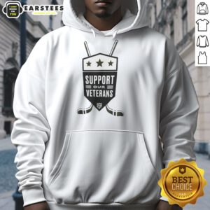 Top Support Our Veterans USA NHL Hoodie showcasing patriotic design and NHL logo, perfect for veterans' support.