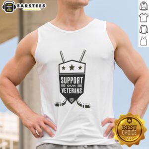 Support Our Veterans USA NHL Tank Top featuring patriotic design and team logo, perfect for sports fans and veterans' advocates.