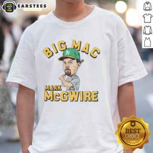 Awesome Athletics Mark McGwire Big Mac T-Shirt featuring bold graphics celebrating the baseball legend's legacy.