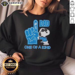 Alt Text: Unique Awesome Detroit Lions X Snoopy Dad sweatshirt featuring vibrant graphics and cozy design for fans.