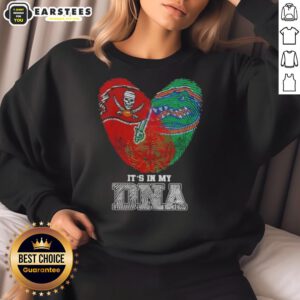 Alt Text: Awesome fingerprints design on sweatshirt featuring Tampa Bay Buccaneers and Florida Gators, showcasing team pride.