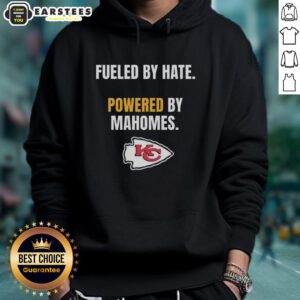 Awesome Kansas City Chiefs hoodie fueled by hate, powered by Mahomes, showcasing team spirit and style.