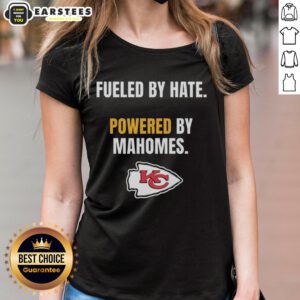 Awesome Kansas City Chiefs Fueled By Hate Powered By Mahomes Ladies Tee featuring vibrant team colors and stylish design.