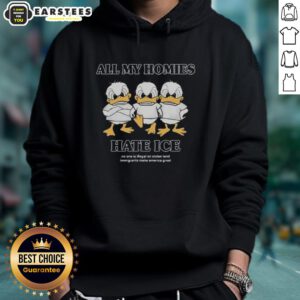 Alt Text: Larry Nance Jr. wearing an All My Homies Hate Ice hoodie, showcasing a stylish and trendy streetwear look.