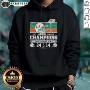 Awesome Miami Hurricanes beat Ohio State Buckeyes Cotton Bowl Classic 2025 hoodie featuring vibrant team graphics.