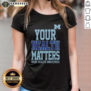 Awesome Michigan Wolverines Your Health Matters ladies tee in stylish design, perfect for fans and fitness enthusiasts.