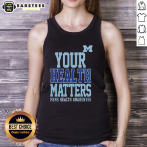 Awesome Michigan Wolverines Your Health Matters tank top featuring a stylish design for fans and fitness enthusiasts.