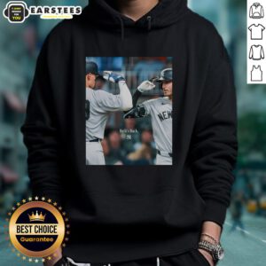 Alt Text: Awesome New York Yankees hoodie featuring Judge and Belli, perfect for fans celebrating back-to-back victories.