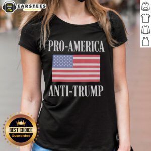 Awesome Pro America Anti Trump Ladies Tee featuring bold graphic design, perfect for expressing political views.