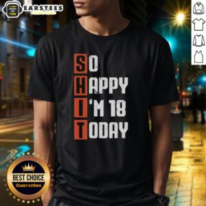 Vintage 'Awesome Shit So Happy Im 18 Years Old Today' T-Shirt design for birthday celebrations.