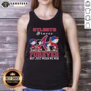 Alt Text: Awesome Snoopy Peanuts Atlanta Braves Forever tank top, perfect for fans showing support, win or lose.