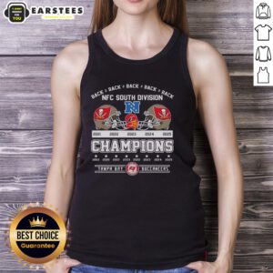Awesome Tampa Bay Buccaneers Football Champions NFC South Division 2025 Back-to-Back tank top design showcasing team pride.
