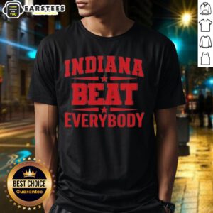 Alt Text: Cute Indiana Beat Everybody T-Shirt featuring a fun graphic design perfect for fans and casual wear.