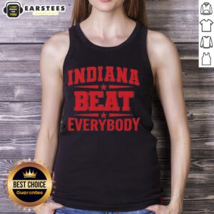 Adorable Indiana Beat Everybody tank top featuring a vibrant design, perfect for casual wear and showing Indiana pride.