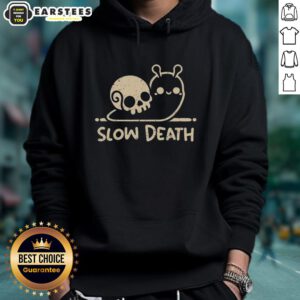 Cute Slow Death Snail Skull Hoodie featuring a whimsical snail design on a cozy pullover, perfect for casual fashion.