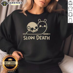 Cute Slow Death Snail Skull Sweatshirt featuring a playful snail design with a skull, perfect for quirky fashion lovers.
