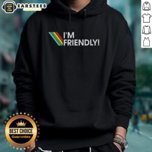 Funny I'm Friendly Arc Raiders Logo Hoodie featuring a playful design for fans of the Arc Raiders game.