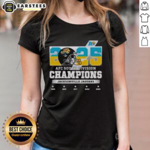 Jacksonville Jaguars Ladies Tee celebrating the 2025 AFC South Division Champions with stylish design and team colors.