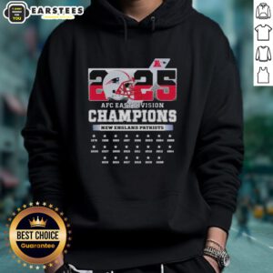 Alt Text: Good 2025 AFC South Division Champions New England Patriots Hoodie featuring team logo and vibrant colors.