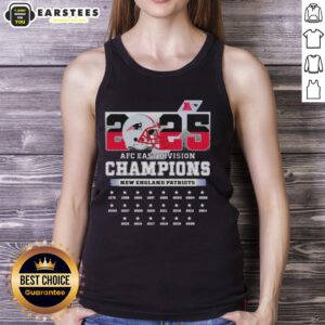 2025 AFC South Division Champions New England Patriots tank top featuring team logo and vibrant colors.