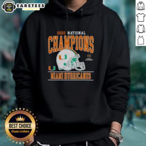 2025 CFP National Champions Miami Hurricanes football hoodie featuring team logo and vibrant colors.