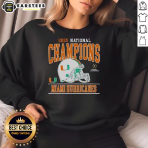 Good 2025 CFP National Champions Miami Hurricanes football sweatshirt featuring vibrant team colors and logo.