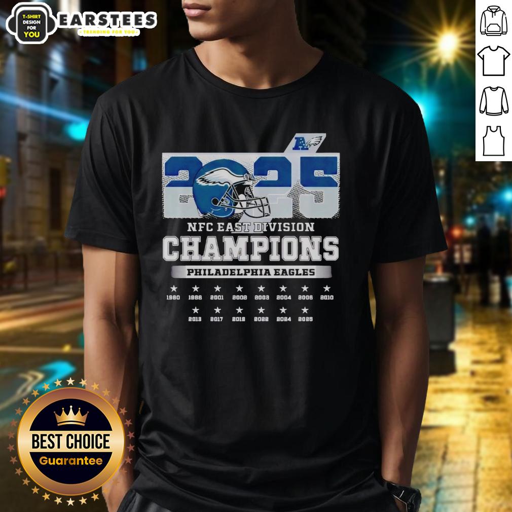 Good 2025 NFC East Division Champions Philadelphia Eagles T-Shirt featuring bold team graphics in vibrant colors.