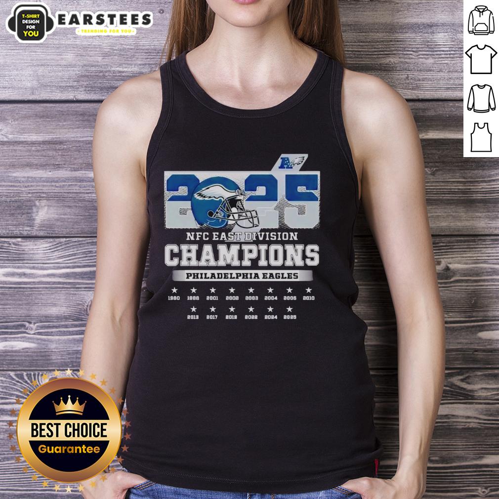Alt Text: Philadelphia Eagles 2025 NFC East Division Champions tank top design celebrating the team's victory and style.
