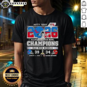 Good Allstate Sugar Bowl Ole Miss Rebels Hotty Toddy T-shirt featuring a football helmet at Caesars Superdome.