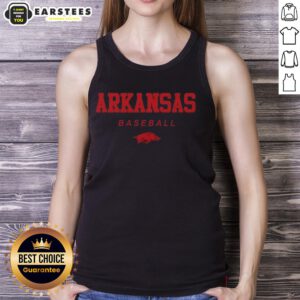 Good Arkansas Razorback Baseball wordmark and logo tank top featuring bold graphics and sporty design for fans.