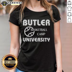 Good Butler Basketball Camp University ladies tee featuring team colors and logo, perfect for fans and participants.